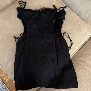 Princess Polly hazel cut out black mini dress